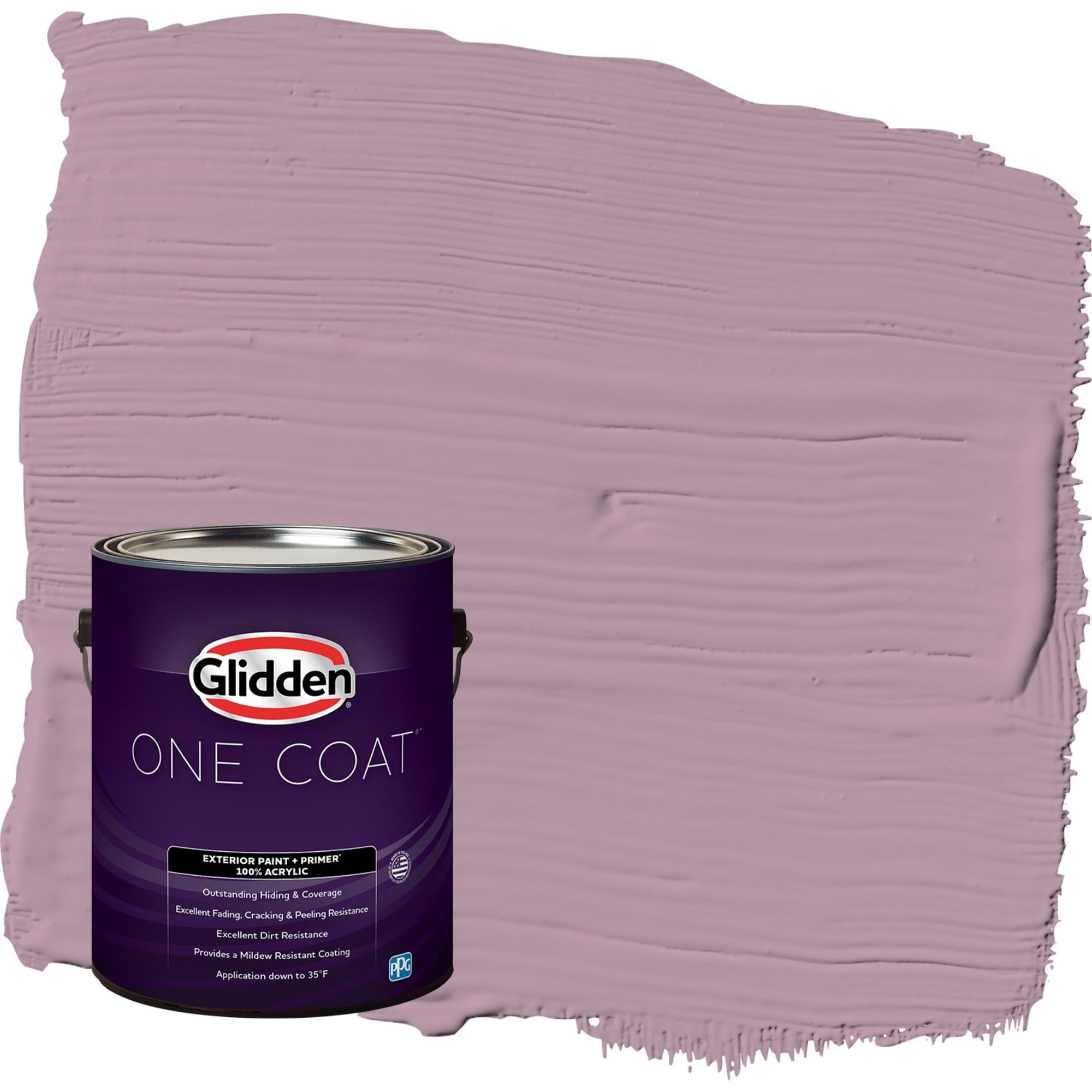 Glidden One Coat Ashberry / Purple Satin Exterior Paint with Primer, 1 Gallon
