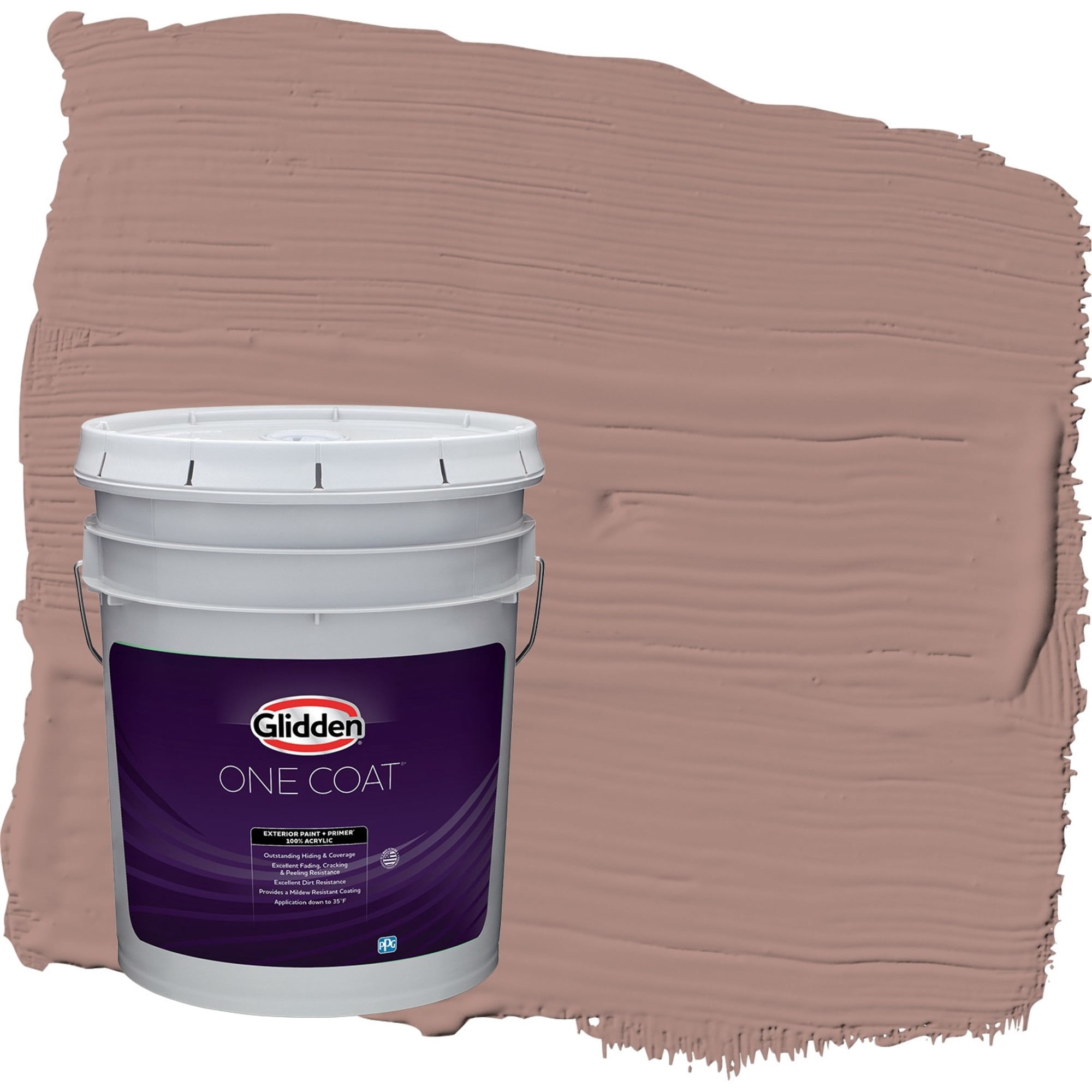 Glidden One Coat Bedford Brown / Red Semi-Gloss Exterior Paint with Primer, 5 Gallon
