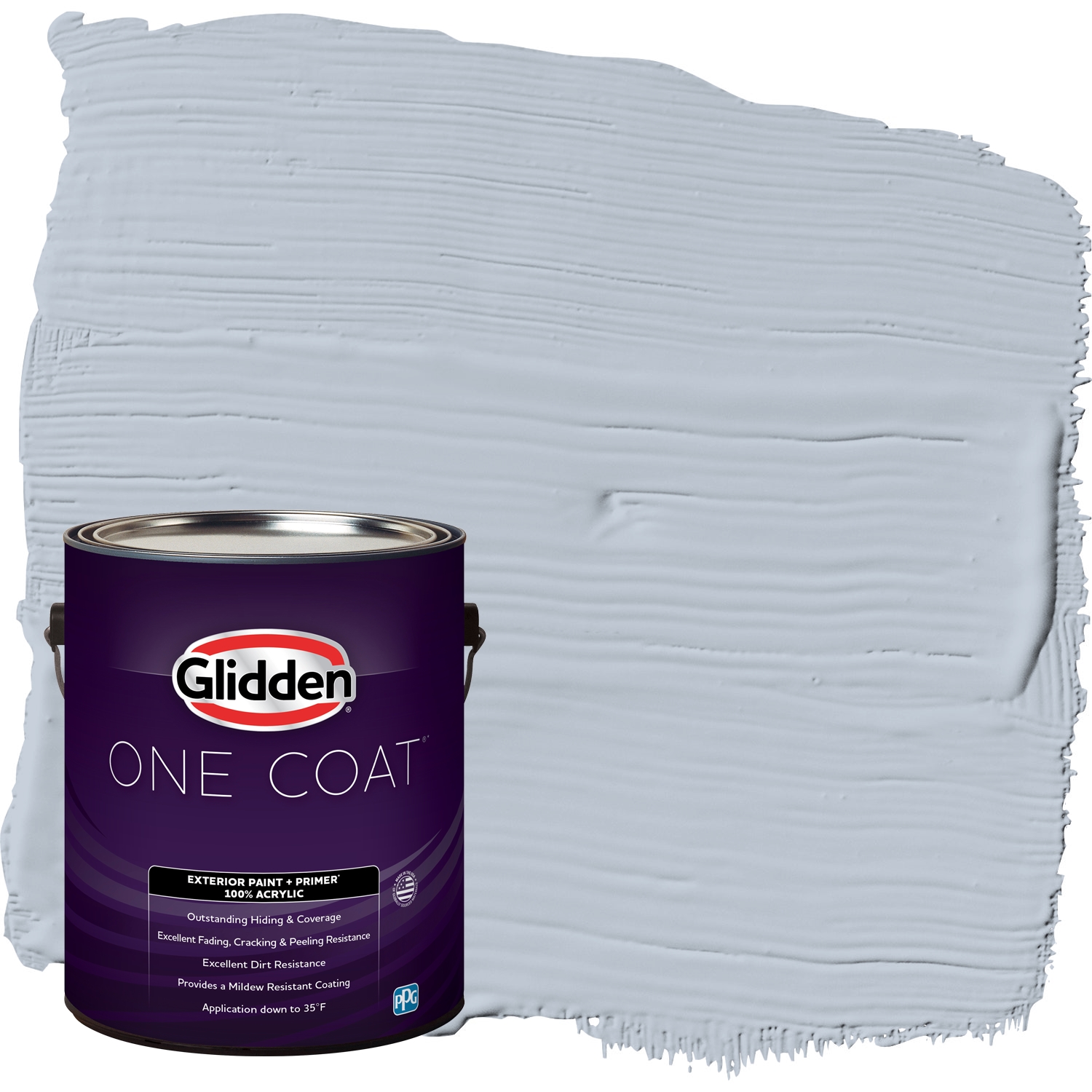 Glidden One Coat Exterior Paint and Primer, Blue Dolphin / Blue, Gallon, Flat - image 1 of 7