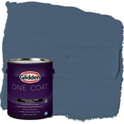 Glidden One Coat 1 Gallon Blue Fjord / Blue Semi-Gloss Exterior Paint with Primer