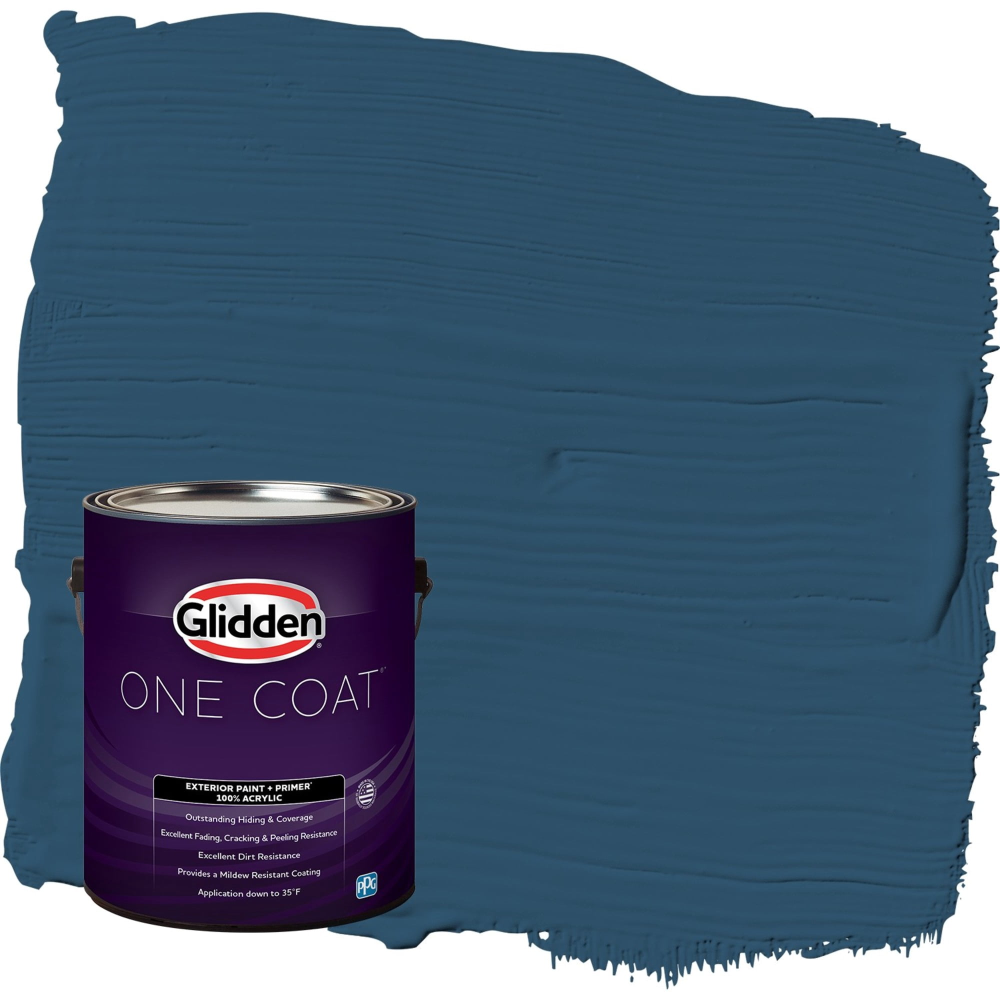 Glidden One Coat Blue Lava / Blue Semi-Gloss Exterior Paint with Primer, 1 Gallon