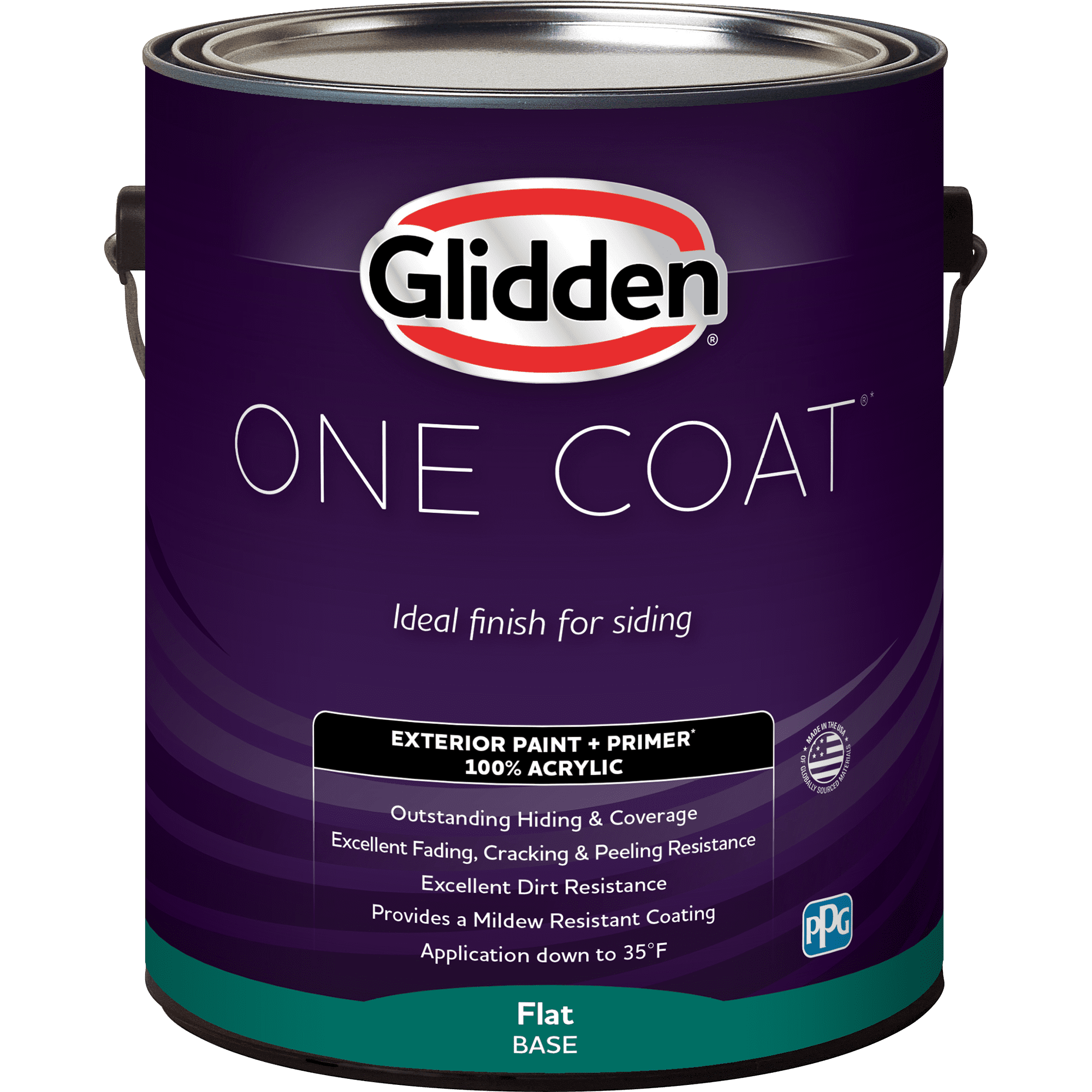 Glidden One Coat Exterior Paint and Primer, Blue Oasis / Blue, 1 Gallon