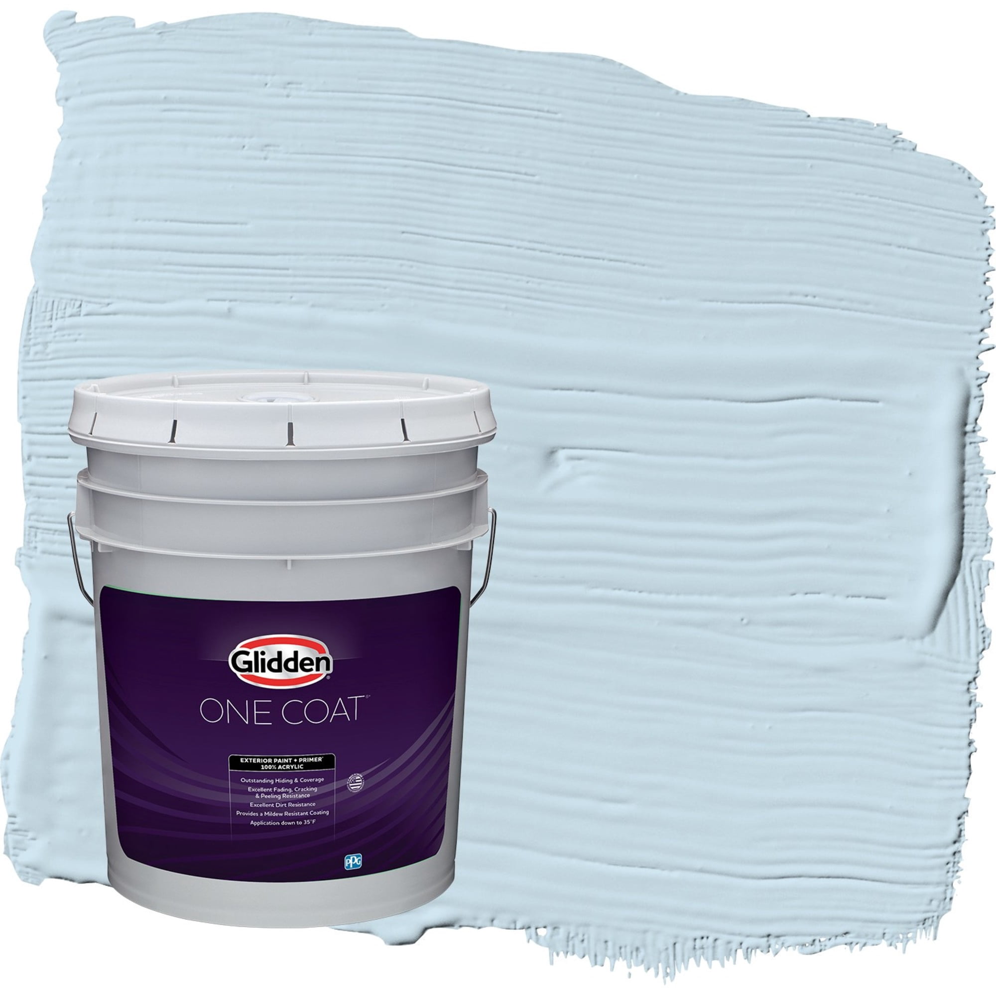 Glidden One Coat Blue Pearl / Blue Semi-Gloss Exterior Paint with Primer, 5 Gallon