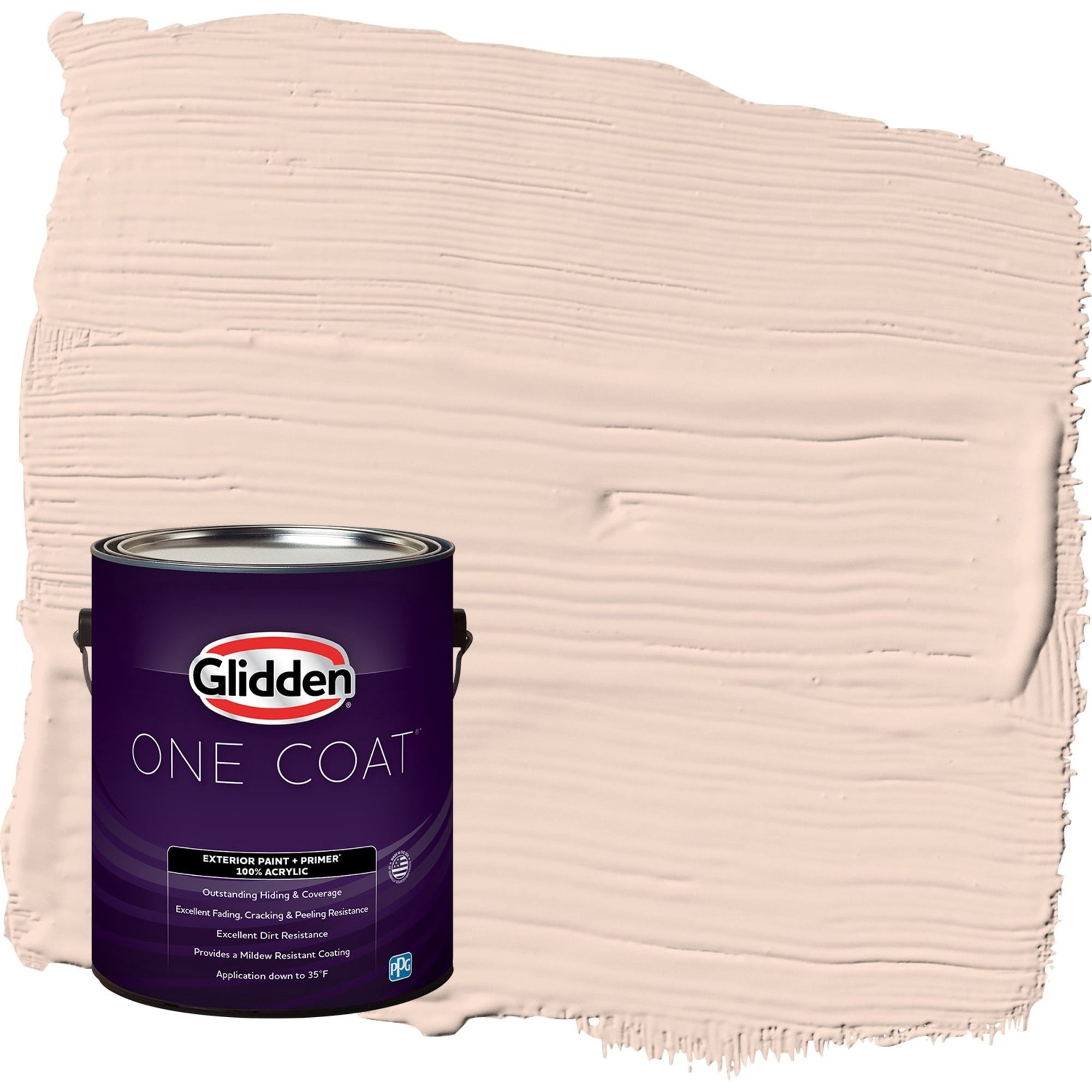 Glidden One Coat Blush Beige / Orange Satin Exterior Paint with Primer, 1 Gallon