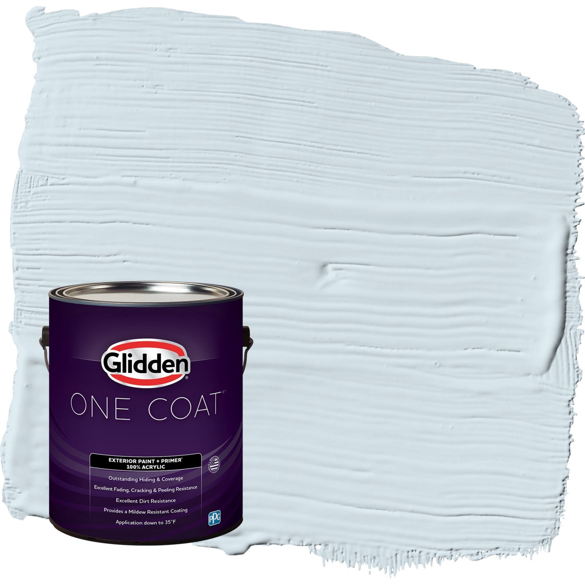 Glidden One Coat Breakwater / Blue Satin Exterior Paint with Primer, 1 Gallon