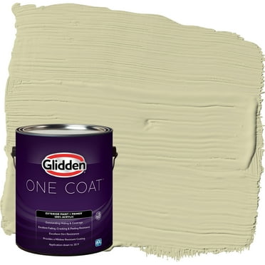 Glidden One Coat Exterior Paint and Primer, Canary Grass / Green, Gallon, Satin