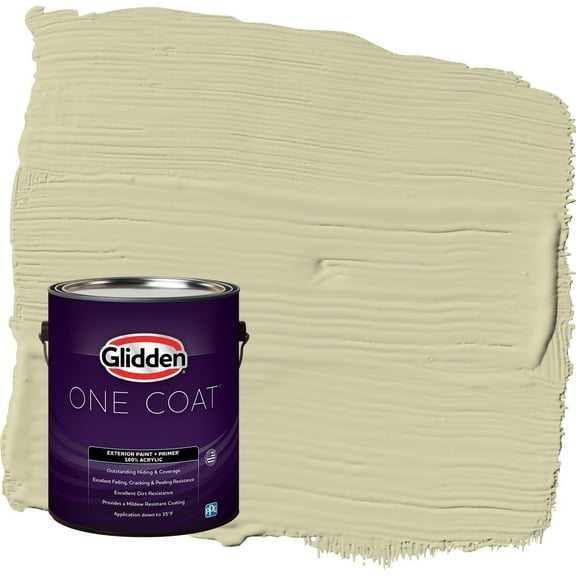 Glidden One Coat Canary Grass / Green Satin Exterior Paint with Primer, 1 Gallon