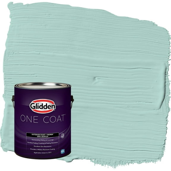 Glidden One Coat Cassiopeia / Green Flat Exterior Paint with Primer, 1 Gallon