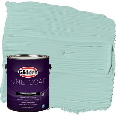 Glidden One Coat Exterior Paint and Primer, Cassiopeia / Blue, 1 Gallon, Flat