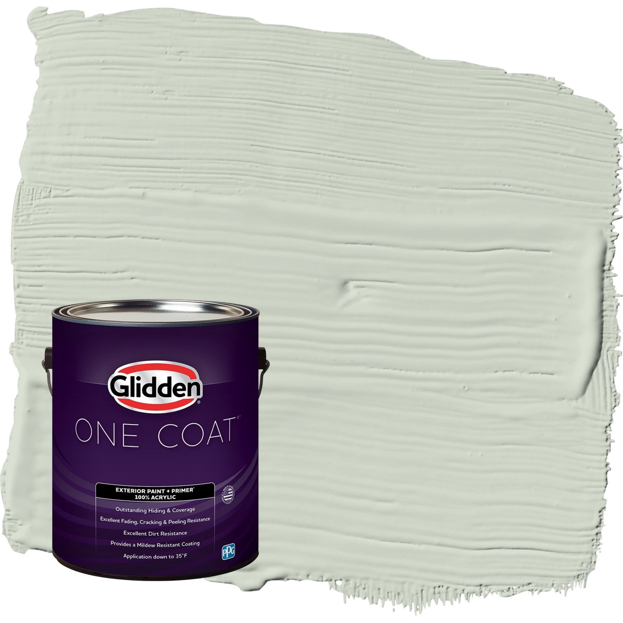 Glidden One Coat Castaway / Green Satin Exterior Paint with Primer, 1 Gallon