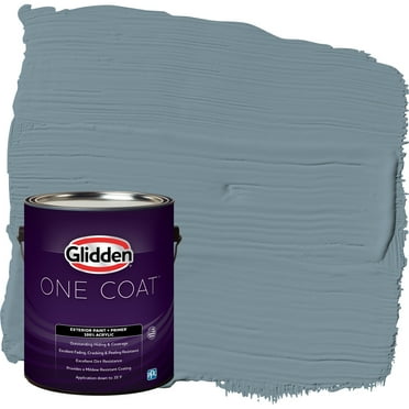 Glidden One Coat Exterior Paint and Primer, Chalky Blue / Blue, Gallon, Flat
