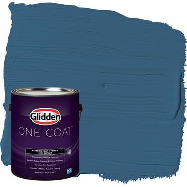 Glidden One Coat Exterior Paint and Primer, Chinese Porcelain / Blue, Gallon, Flat
