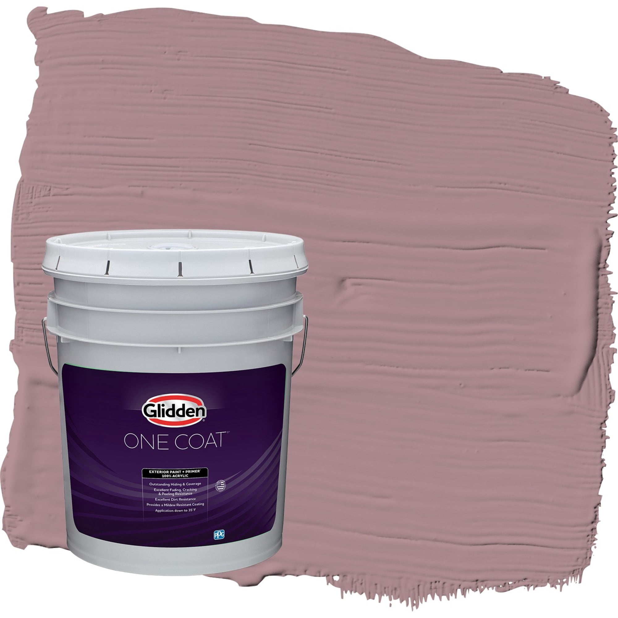 Glidden One Coat Coffee Rose / Purple Semi-Gloss Exterior Paint with Primer, 5 Gallon