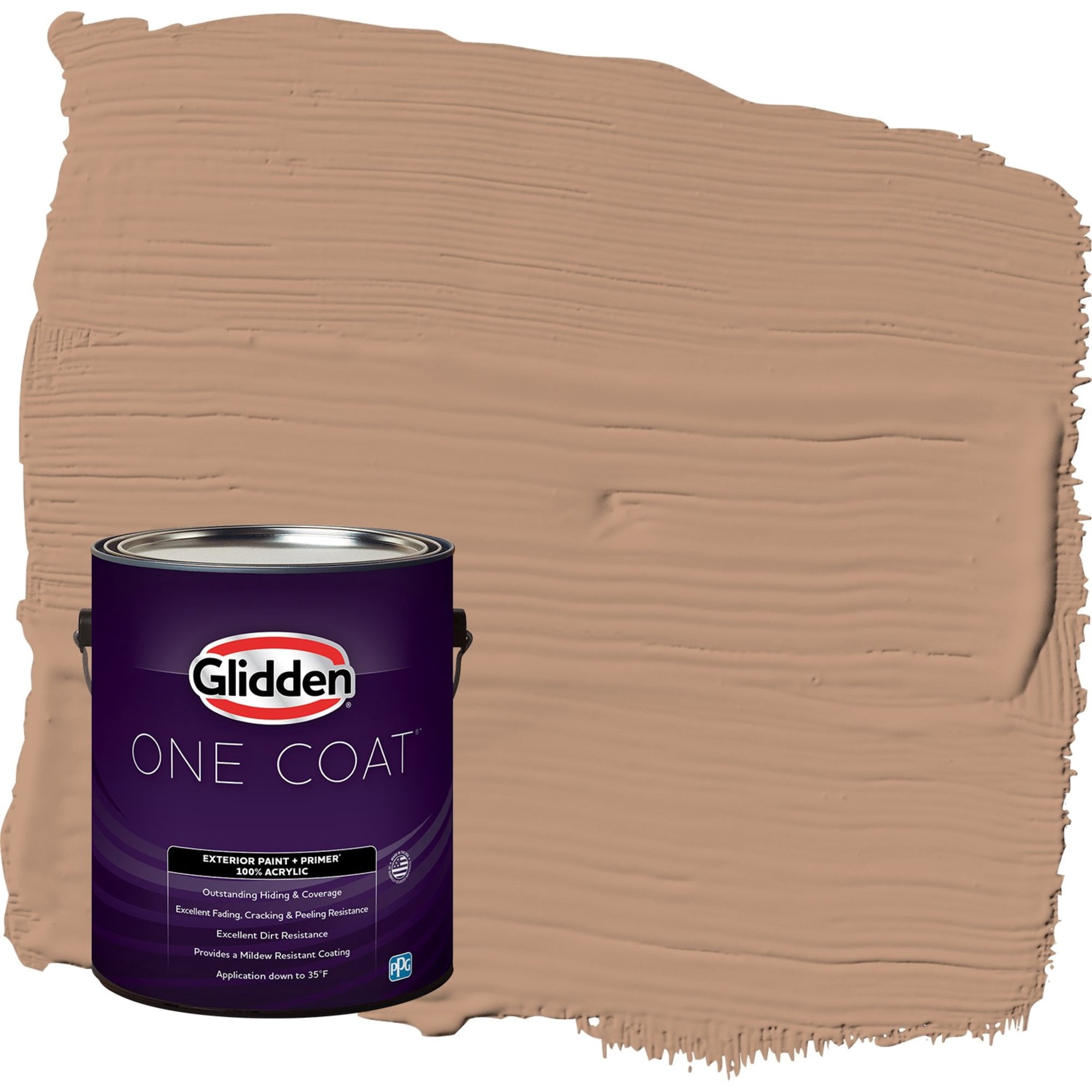 Glidden One Coat Cool Clay / Beige Semi-Gloss Exterior Paint with Primer, 1 Gallon