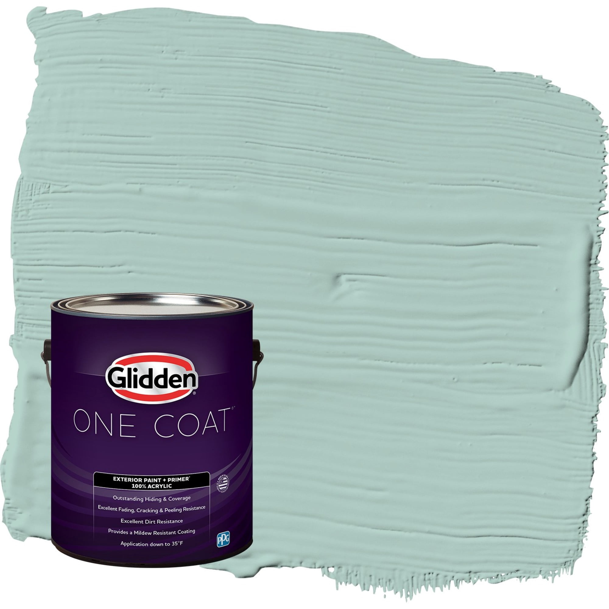 Glidden One Coat Copenhagen / Green Flat Exterior Paint with Primer, 1 Gallon