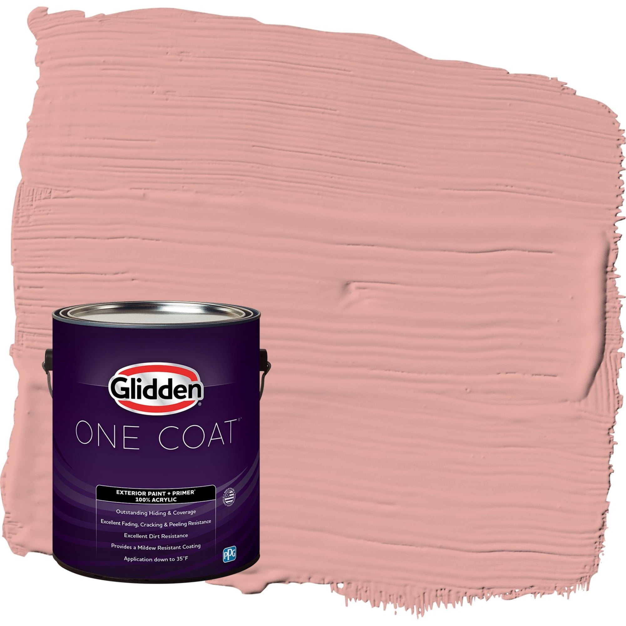 Glidden One Coat Coral Cove / Orange Semi-Gloss Exterior Paint with Primer, 1 Gallon