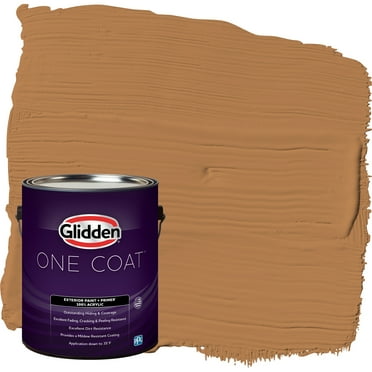 Glidden One Coat Exterior Paint and Primer, Cowboy Hat / Brown, Gallon, Flat