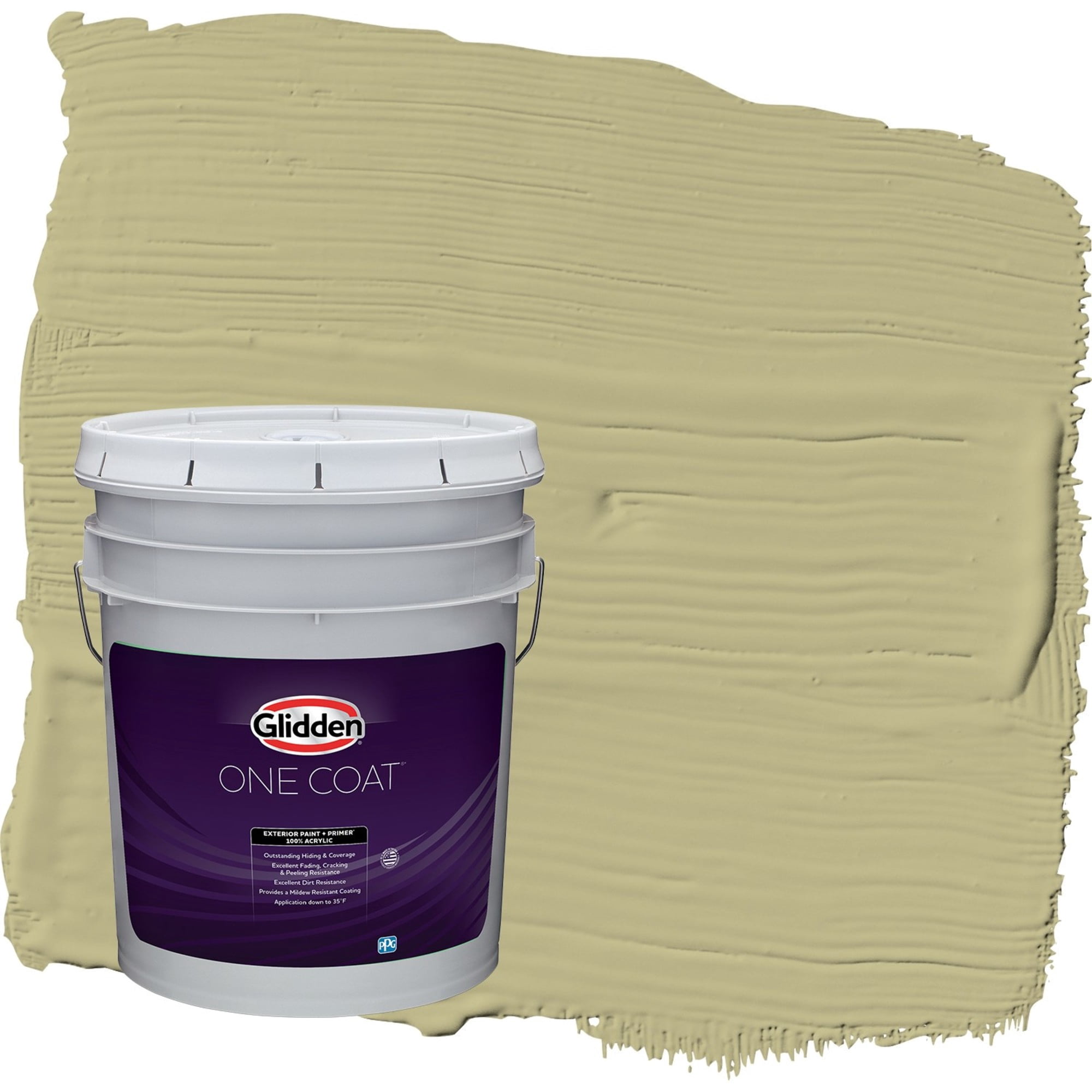 Glidden One Coat Cress Green / Green Semi-Gloss Exterior Paint with Primer, 5 Gallon