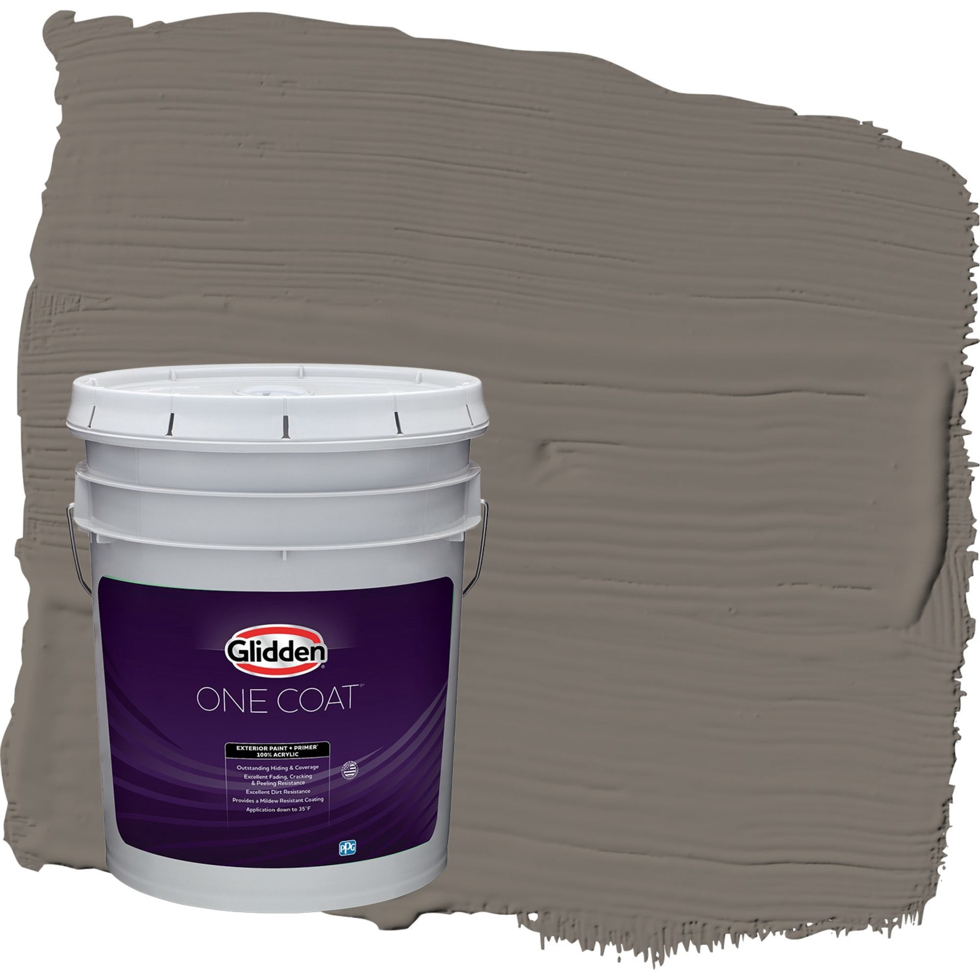 Glidden One Coat Deconstruction / Gray Flat Exterior Paint with Primer, 5 Gallon