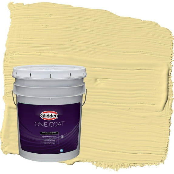 Glidden One Coat Demeter / Yellow Flat Exterior Paint with Primer, 5 Gallon
