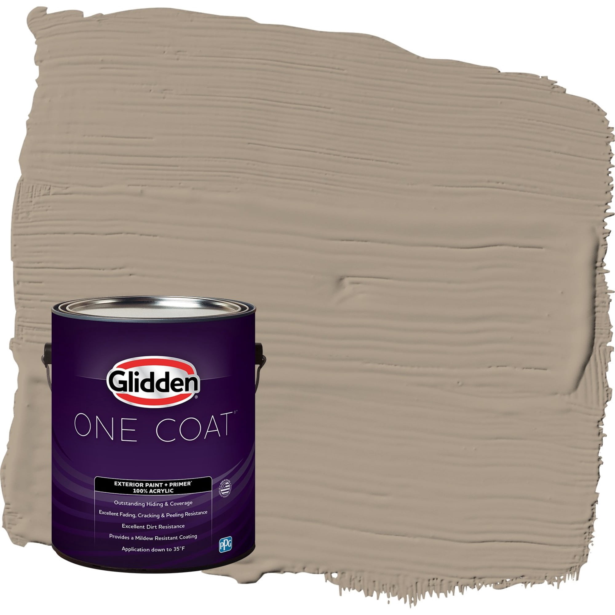 Glidden One Coat Diversion / Gray Satin Exterior Paint with Primer, 1 Gallon