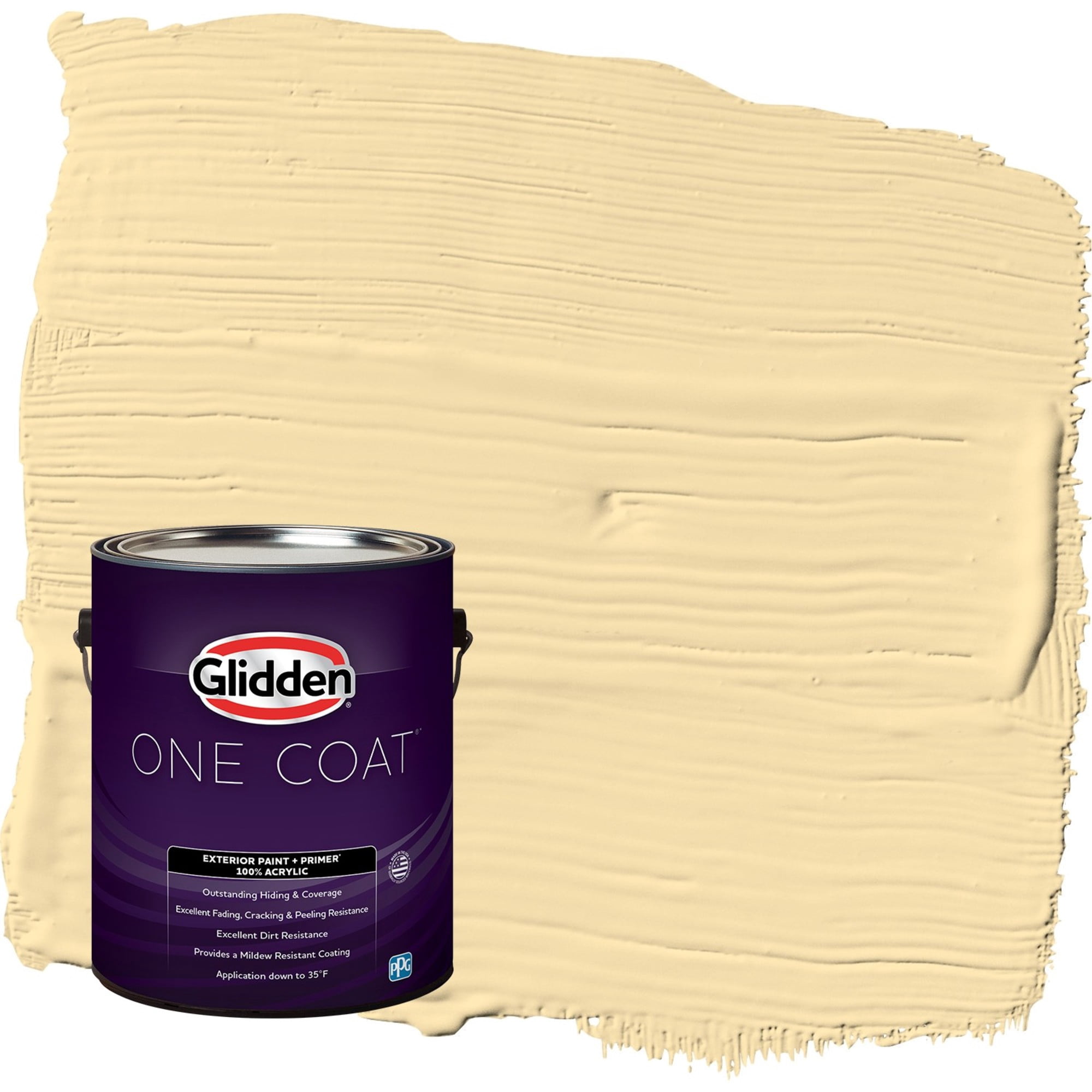 Glidden One Coat Dusty Yellow / Yellow Semi-Gloss Exterior Paint with Primer, 1 Gallon