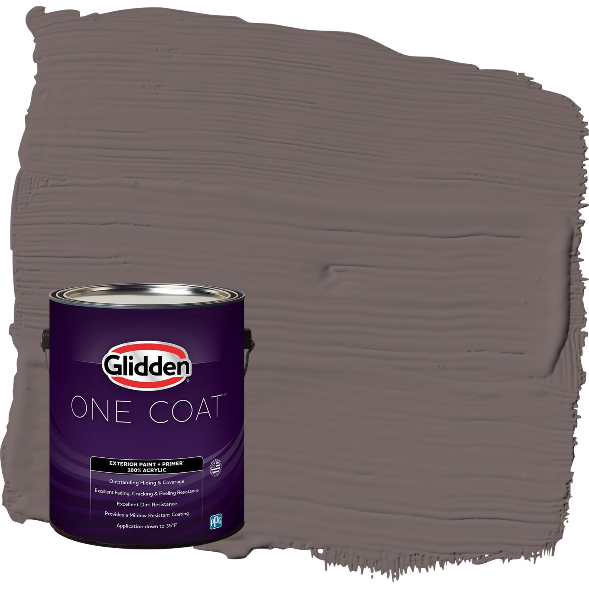 Glidden One Coat Eagle Eye / Brown Flat Exterior Paint with Primer, 1 Gallon