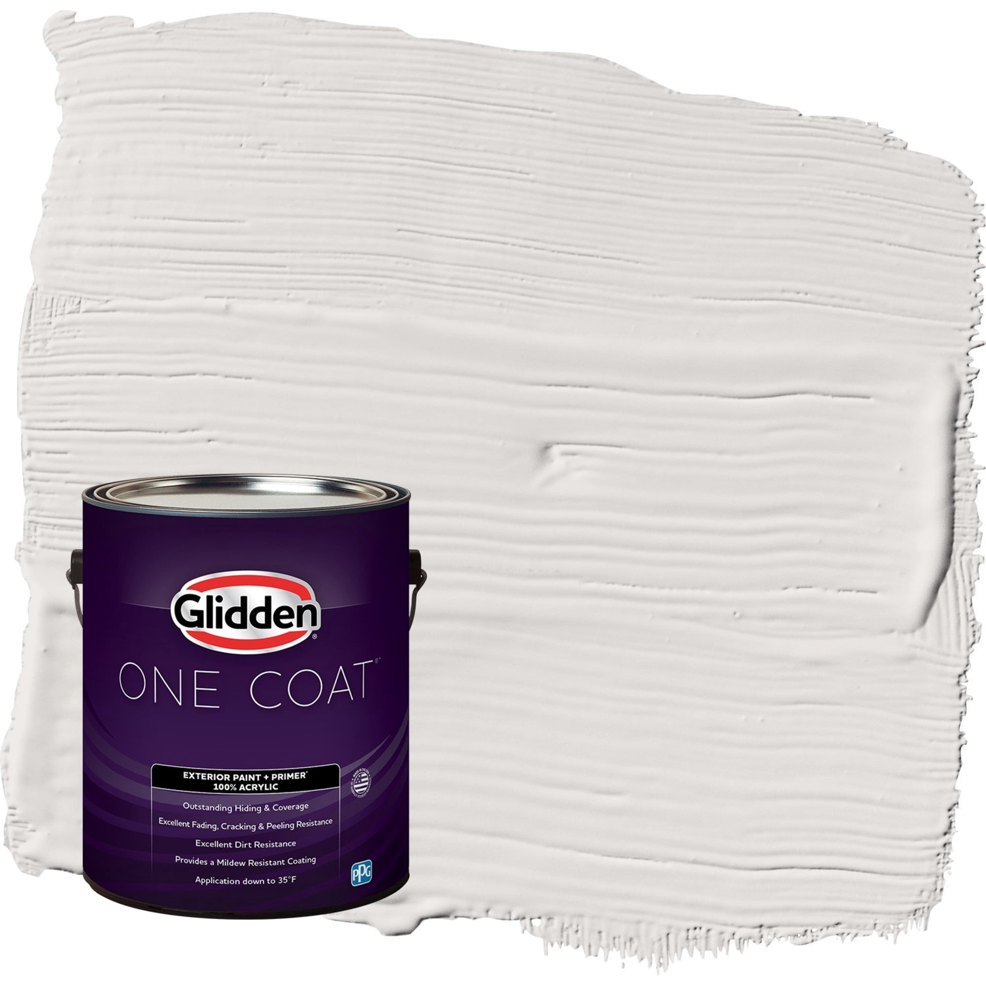 Glidden One Coat Fall Chill / Grey Flat Exterior Paint with Primer, 1 Gallon