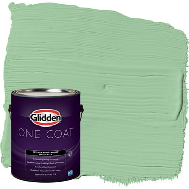 Glidden One Coat Exterior Paint and Primer, French Market / Green, Gallon, Flat