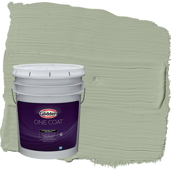 Glidden One Coat Gargoyle / Green Satin Exterior Paint with Primer, 5 Gallon