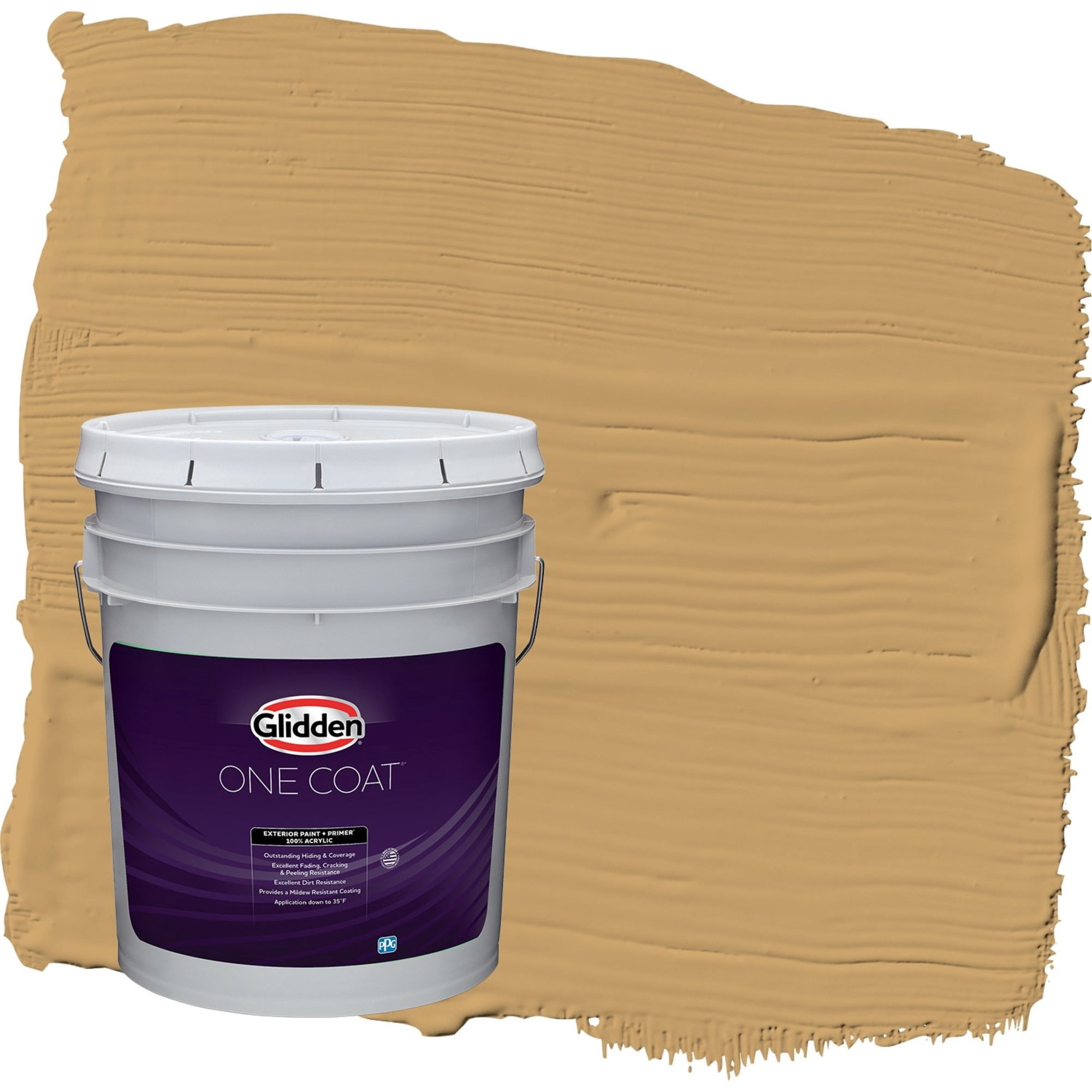 Glidden One Coat Good Life / Yellow Flat Exterior Paint with Primer, 5 Gallon