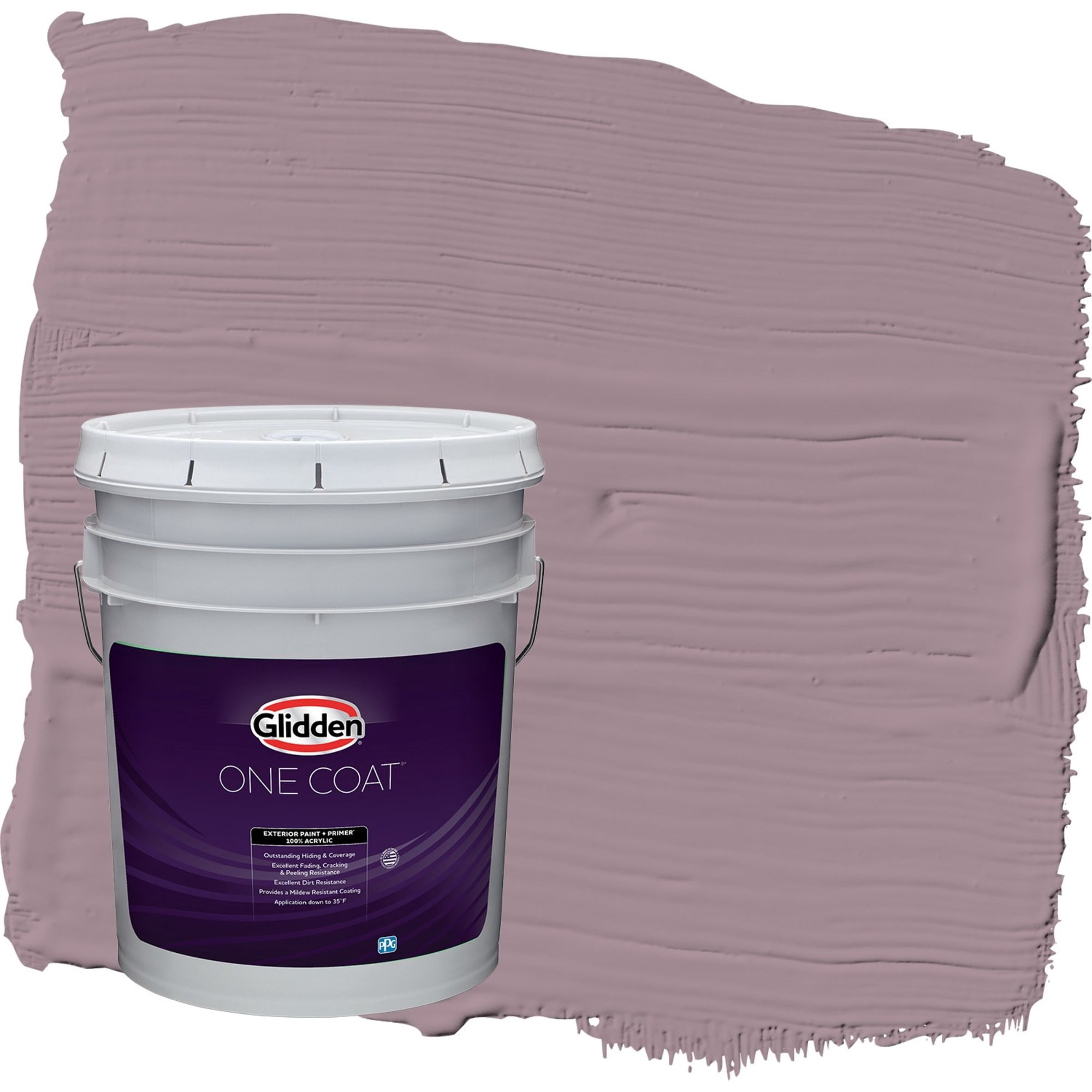 Glidden One Coat Gothic Amethyst / Purple Flat Exterior Paint with Primer, 5 Gallon