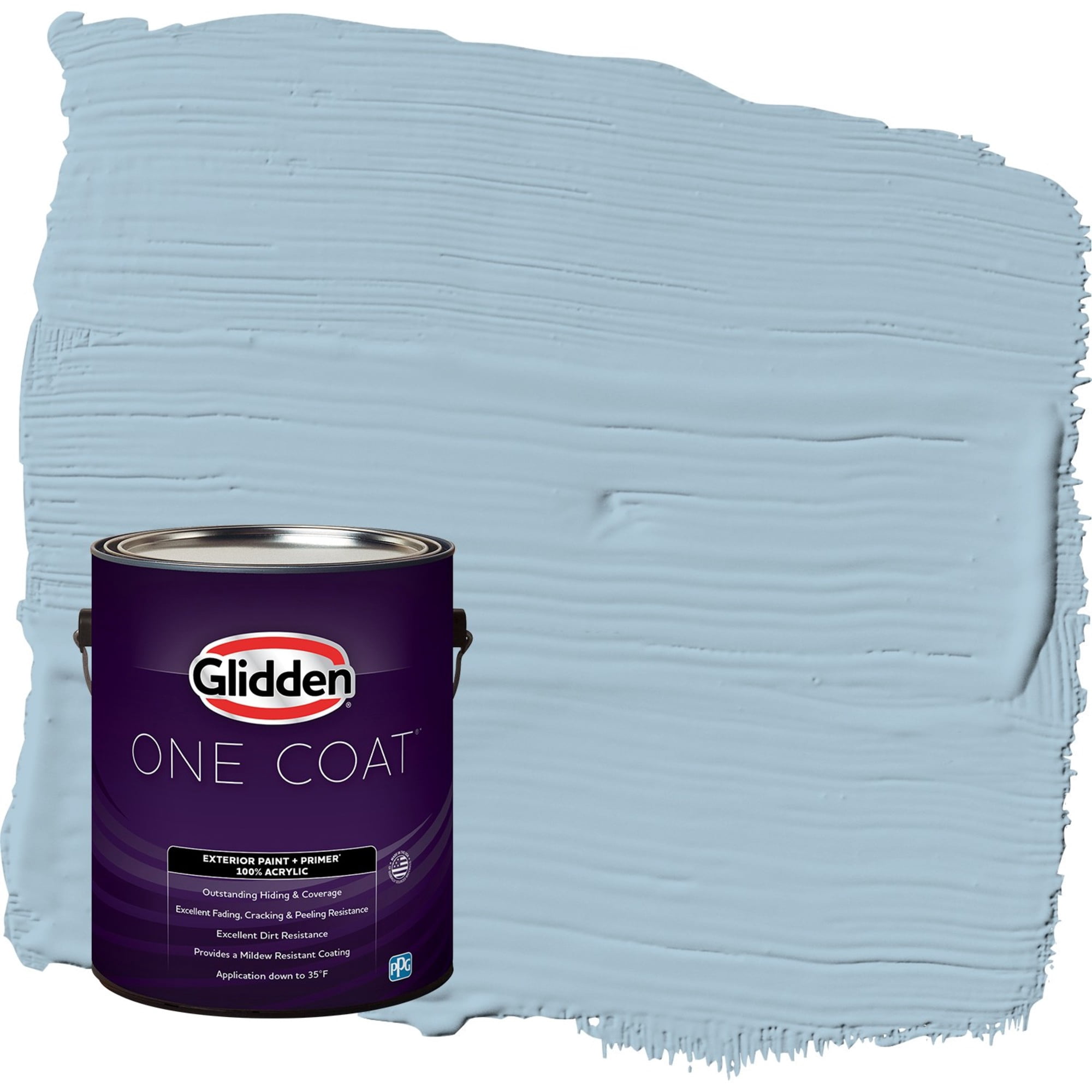 Glidden One Coat Graceful / Blue Flat Exterior Paint with Primer, 1 Gallon
