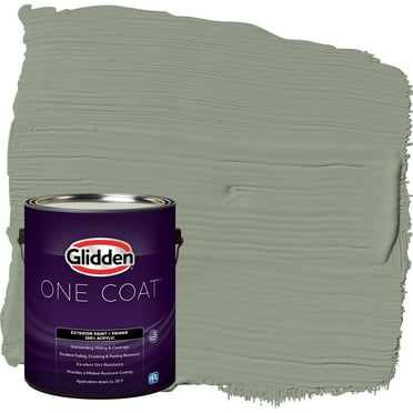 Glidden One Coat Exterior Paint and Primer, Green Tea Leaf / Green, Gallon, Flat