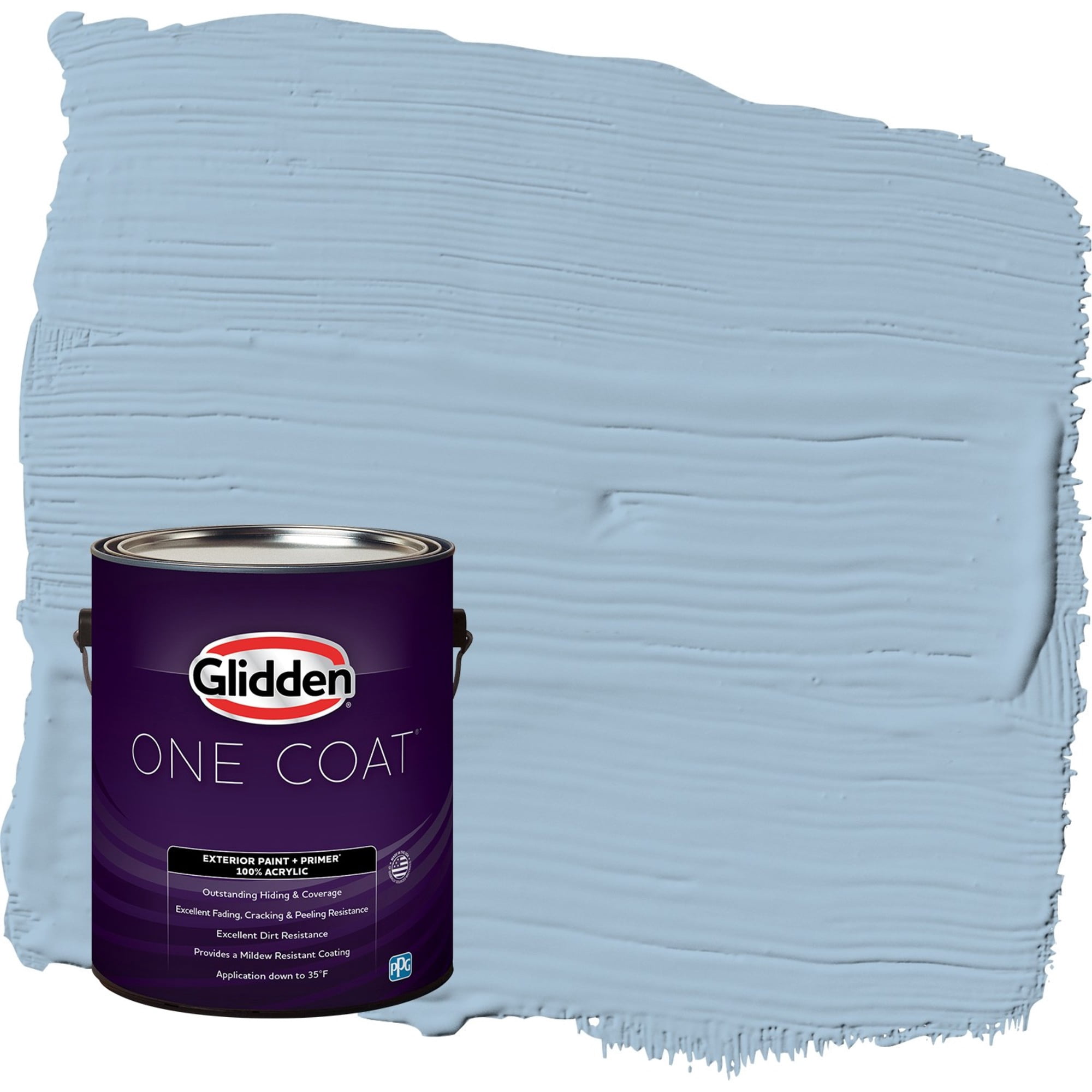 Glidden One Coat Heavenly Blue / Blue Flat Exterior Paint with Primer, 1 Gallon