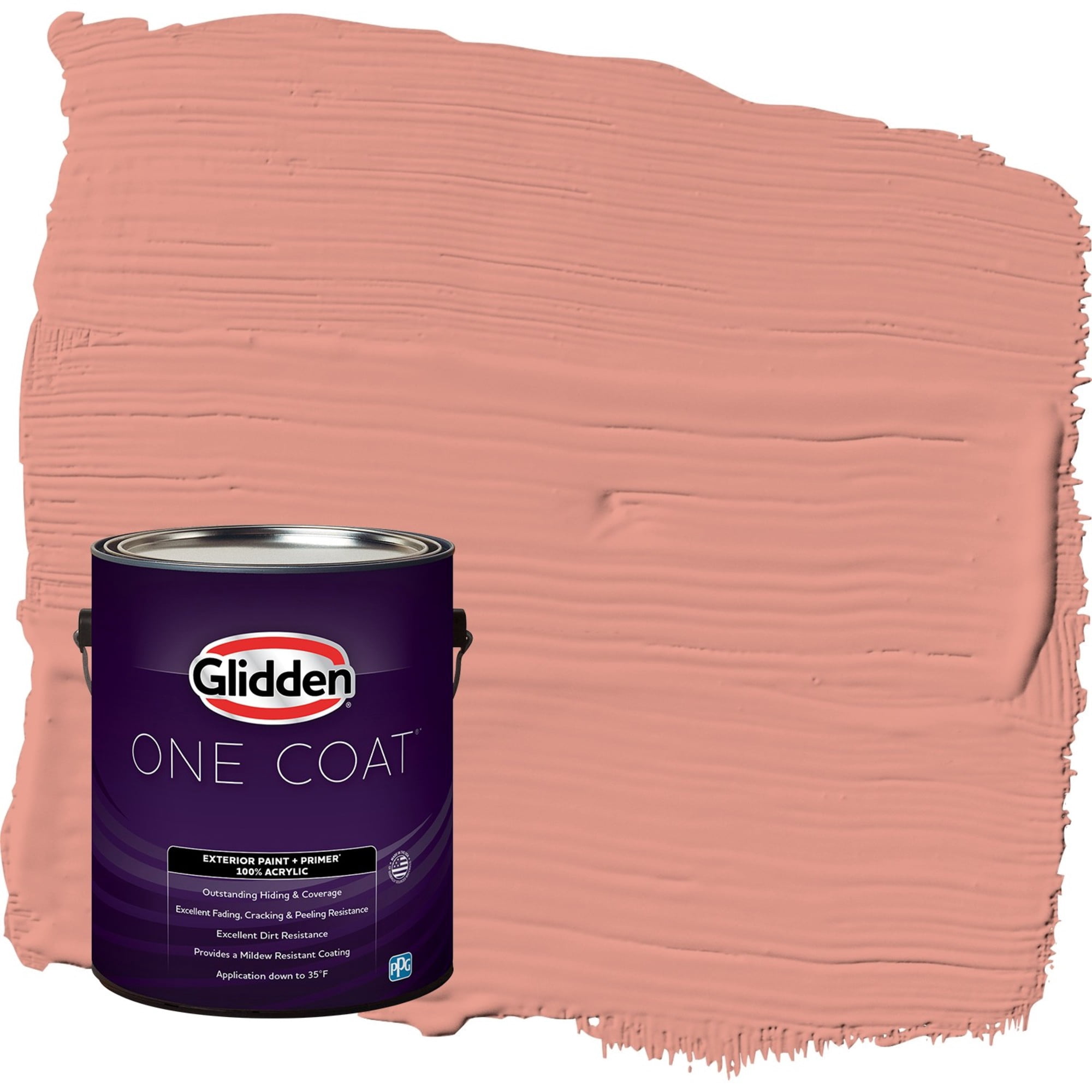Glidden One Coat Holland Tile / Red Flat Exterior Paint with Primer, 1 Gallon