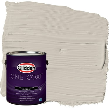 Glidden One Coat Exterior Paint and Primer, Intuitive / Gray, Gallon, Flat