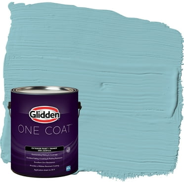 Glidden One Coat Exterior Paint and Primer, Kingston Aqua / Blue, 1 Gallon, Flat