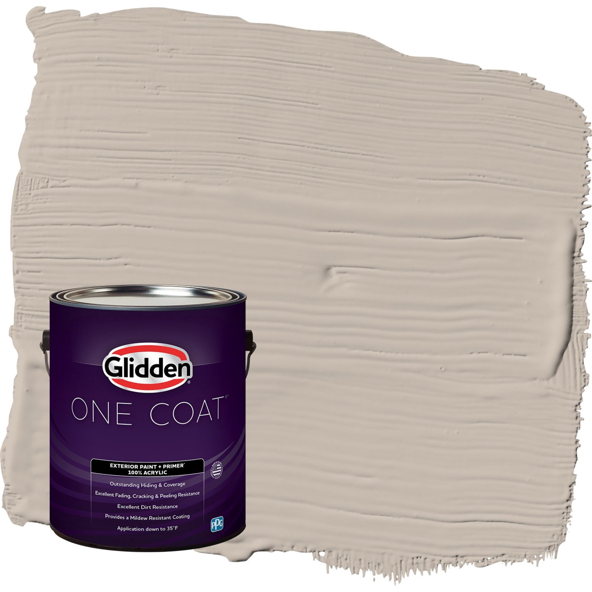 Glidden One Coat Legendary / Beige Flat Exterior Paint with Primer, 1 Gallon