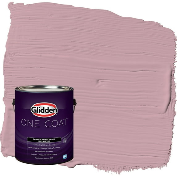 Glidden One Coat Lighthearted Rose / Purple Flat Exterior Paint with Primer, 1 Gallon