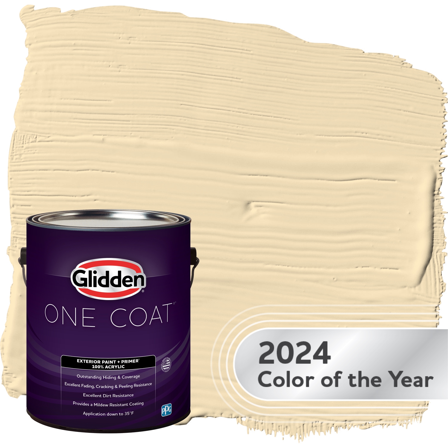 Glidden One Coat Exterior Paint and Primer, Limitless / Yellow, 1 Gallon, SemiGloss