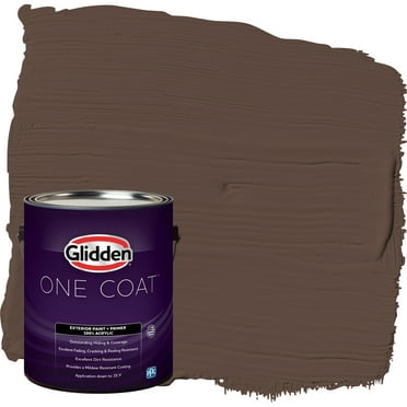 Glidden One Coat Exterior Paint and Primer, Little Bear / Brown, Gallon, Flat