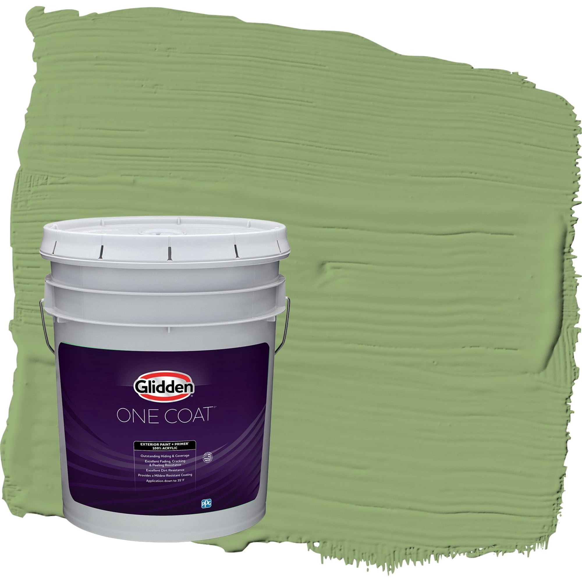 Glidden One Coat Luscious Lime / Green Semi-Gloss Exterior Paint with Primer, 5 Gallon