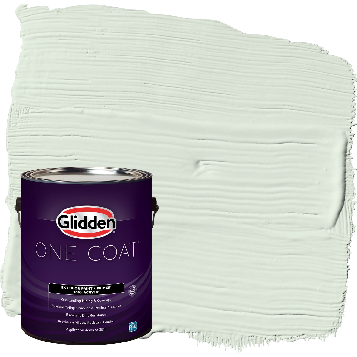 Glidden One Coat Exterior Paint and Primer, Mint Wafer / Green, Gallon