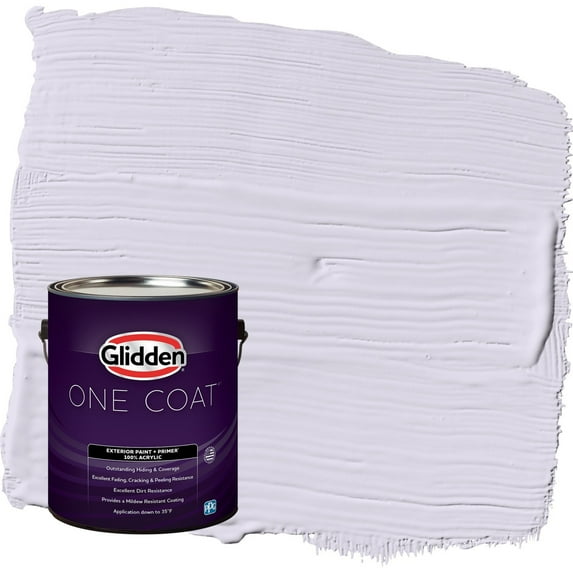 Glidden One Coat Misty Violet / Purple Satin Exterior Paint with Primer, 1 Gallon
