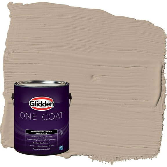 Glidden One Coat Notorious / Brown Flat Exterior Paint with Primer, 1 Gallon