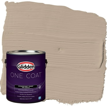 Glidden One Coat Exterior Paint and Primer, Notorious / Brown, Gallon, Flat