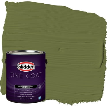 Glidden One Coat Exterior Paint and Primer, Oakmoss / Green, Gallon, Flat