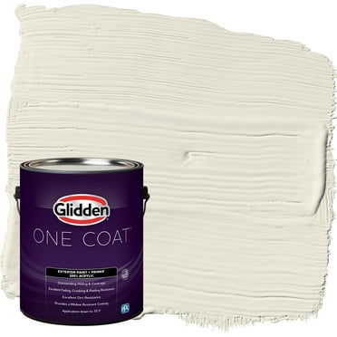 Glidden One Coat Exterior Paint and Primer, Off White / White, 1 Gallon, Flat
