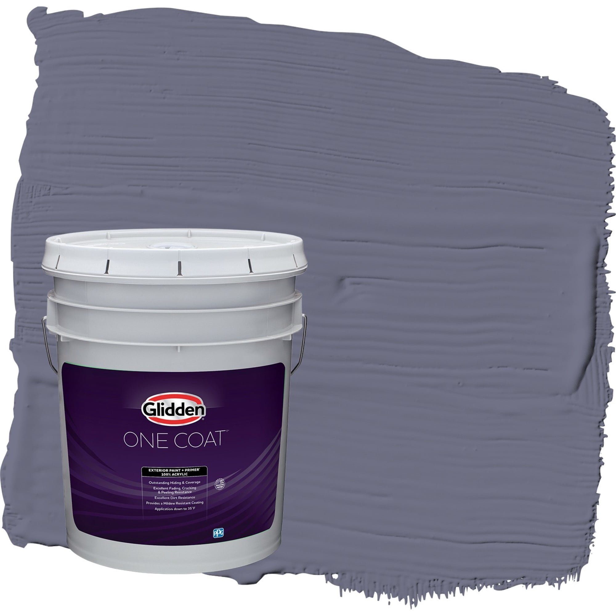 Glidden One Coat Old Mill Blue / Purple Semi-Gloss Exterior Paint with Primer, 5 Gallon